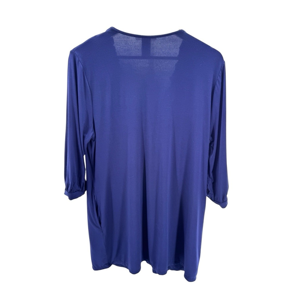 La Blanca Ruched Tunic Cover-Up Swim Beach Dress Blue Gold Beads Size Small NWT - Picture 8 of 9